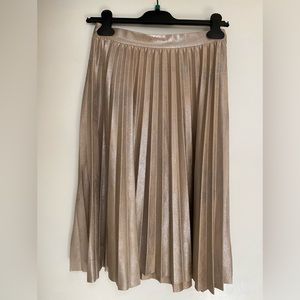 Anthropologie Maeve pleated metallic skirt